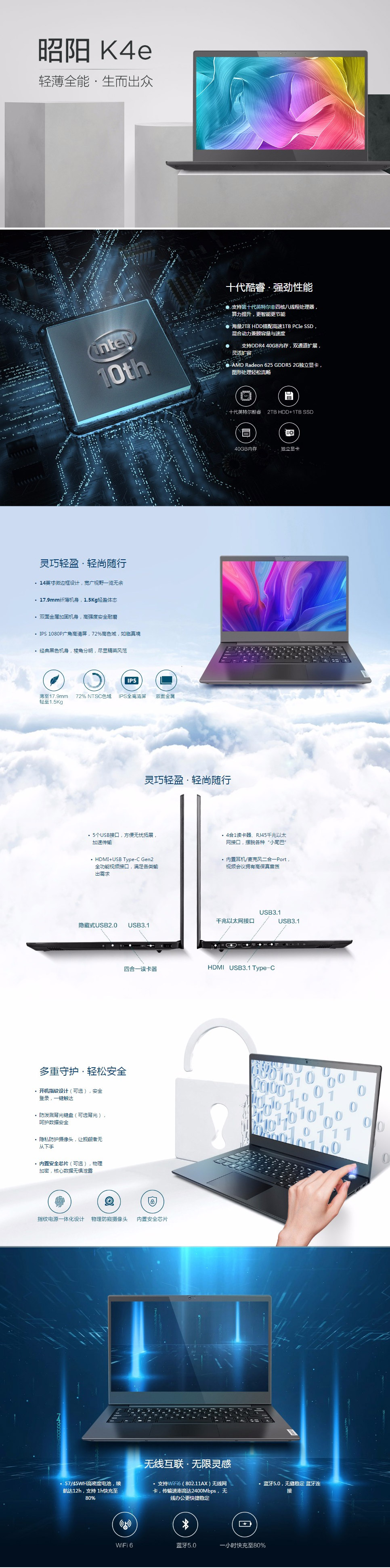  联想/Lenovo 昭阳K4e-IML 14英寸笔记本电脑（i5-10210U/16G/512G SSD/2G独显）(图9)
