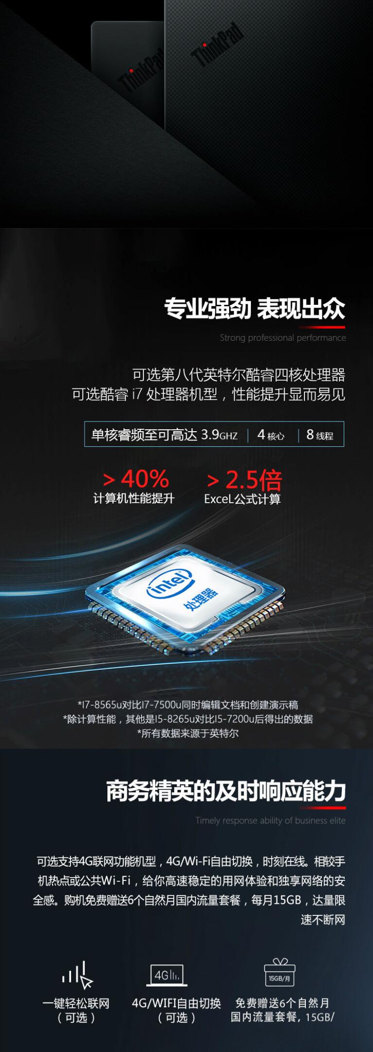 联想ThinkPad X1 Carbon 2019 14英寸笔记本电脑（i7-10710U/16G/512G SSD/核显/指纹识别）带半年4G流量(图7)