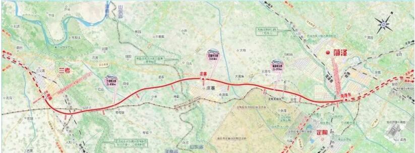 新建菏泽至兰考高铁设计时速 350 公里，全长约 85 公里