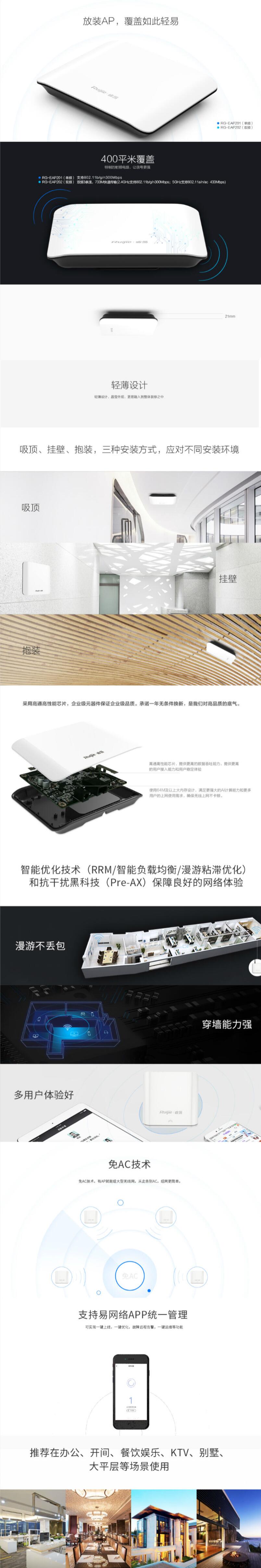 锐捷（Ruijie） RG-EAP201 室内单频吸顶无线接入点(图5)